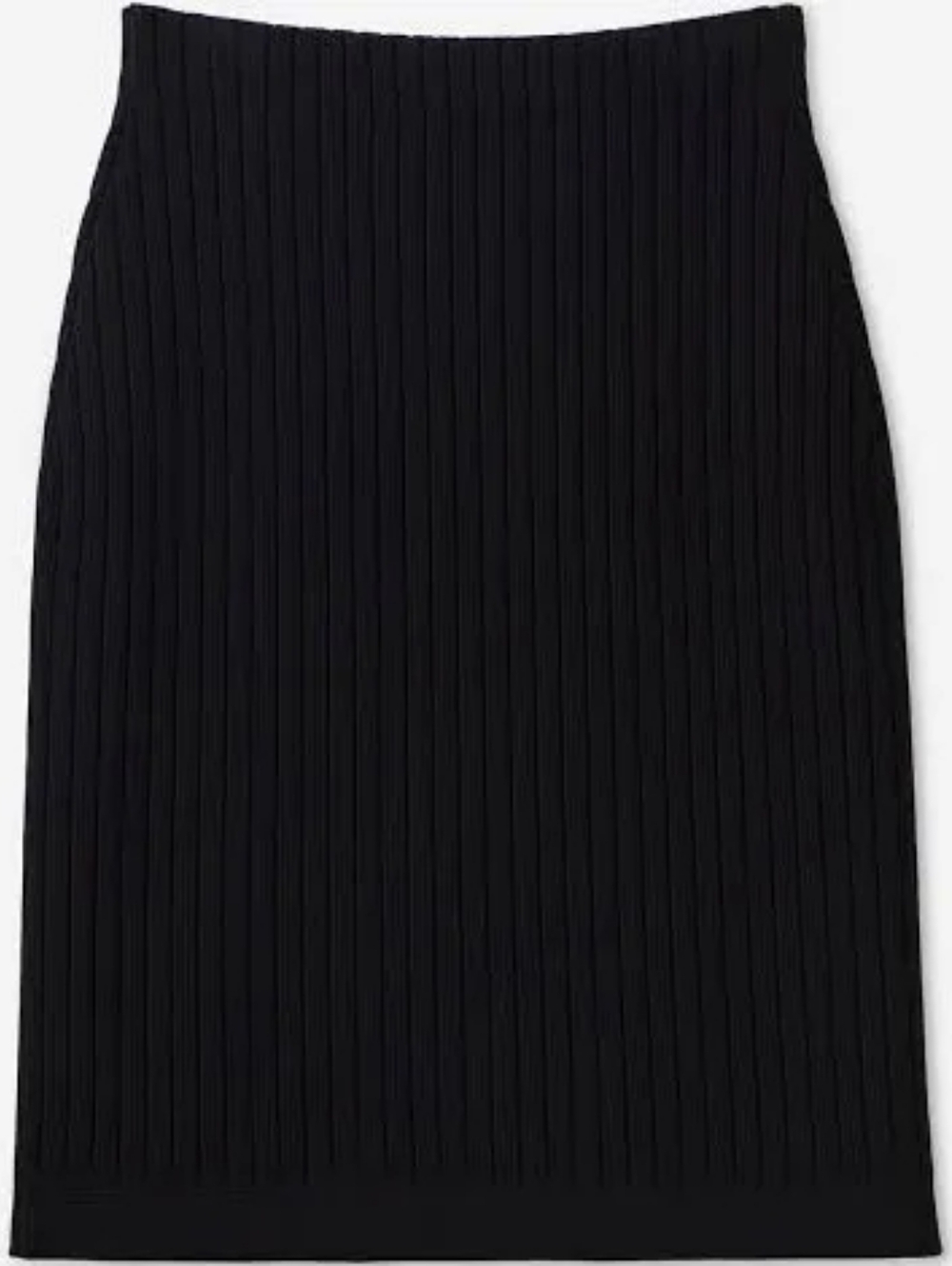 ST JOHN Black Skirt Santana Ribbed Vintage Women’s 12 USA Stretch Elastic Waist - Picture 2 of 12